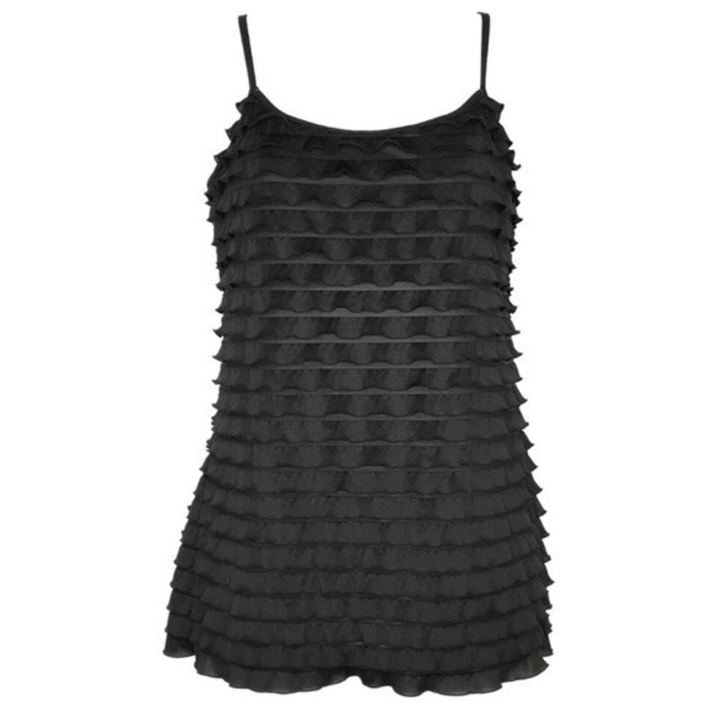 Energie Black Ruffle Camisole Tank Top L